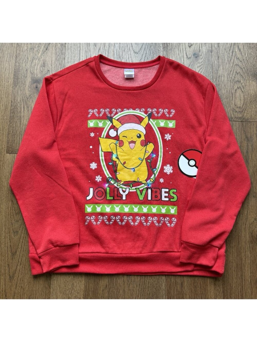 Pokemon Pikachu Light Up Christmas Holiday Pullover Sweater Men XXL NEW